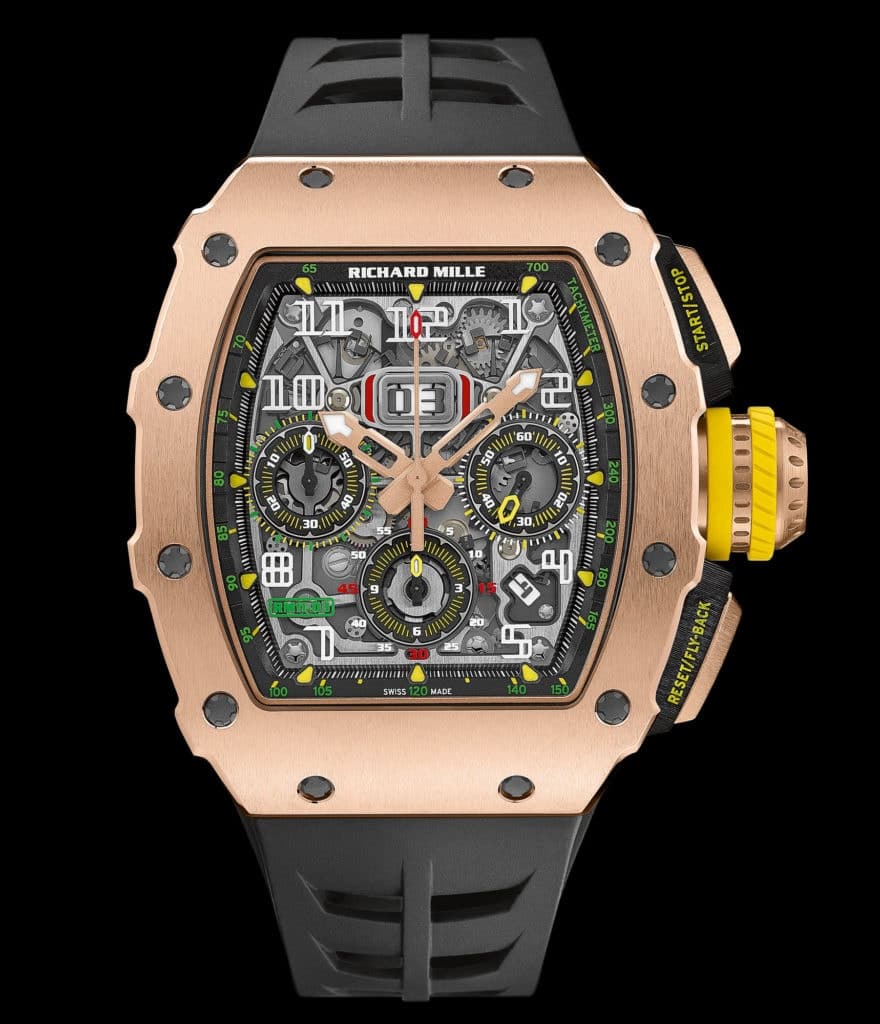 Richard Mille RMAC3 calibre in rose gold